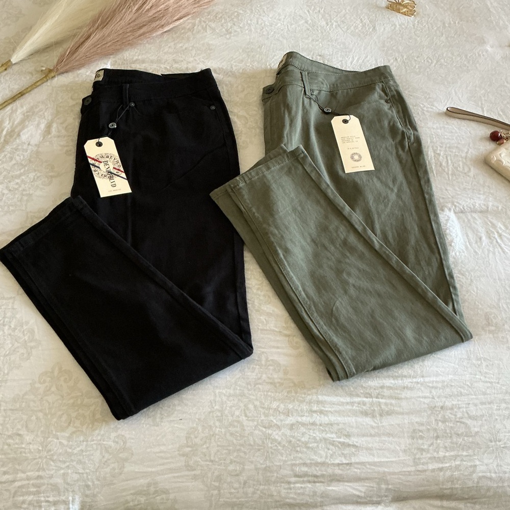 Black & Olive Slim Pants Duo $13 each